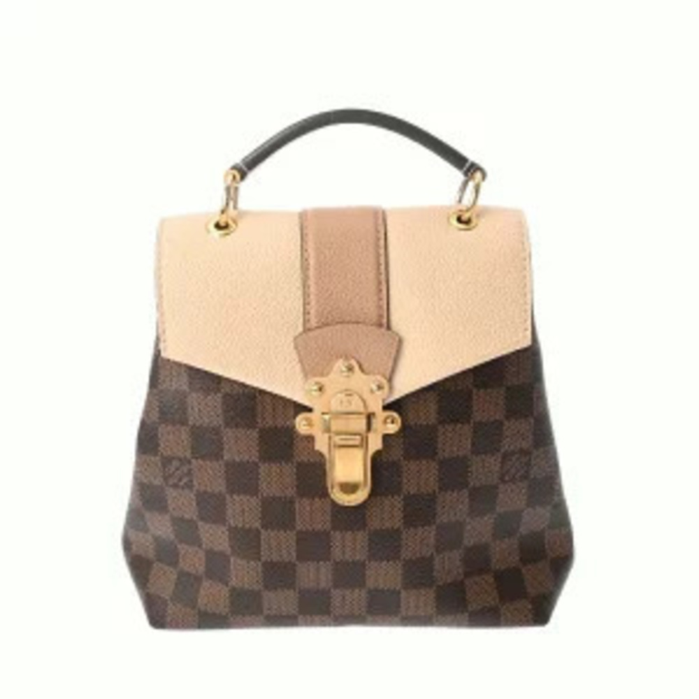 Louis Vuitton Damier Clapton Backpack Rucksack Canvas Daypack Bag Cream
